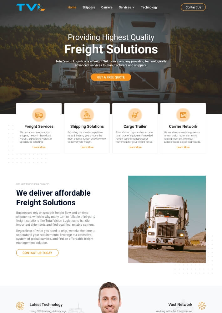 freight solutions web design