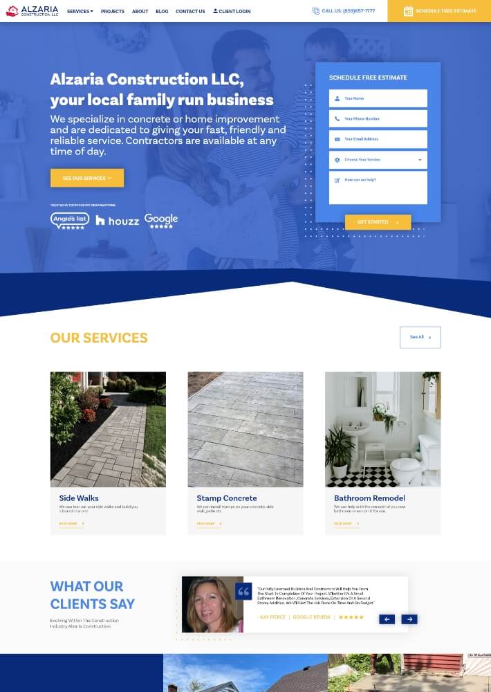 construction web design