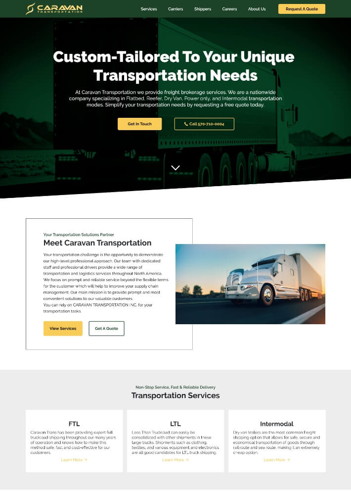 freight brokerage web design