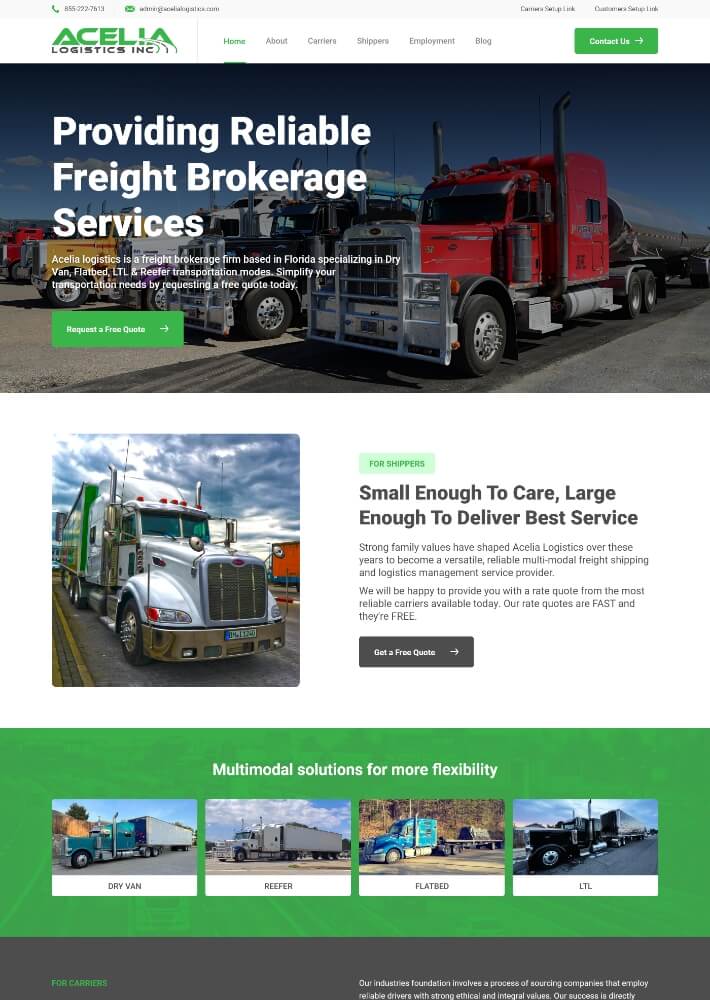 freight brokerage web design